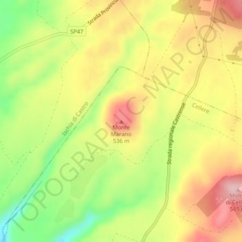 Monte Marano topographic map, elevation, terrain