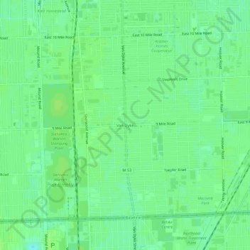 Van Dyke topographic map, elevation, terrain