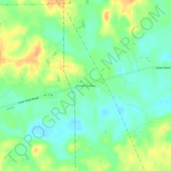 Green Gables topographic map, elevation, terrain