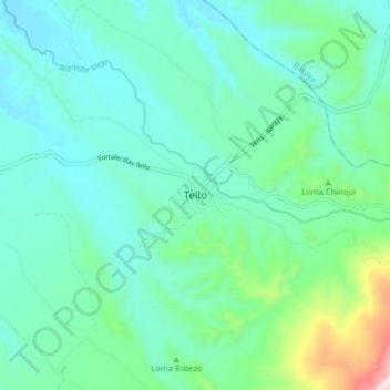 Tello topographic map, elevation, terrain