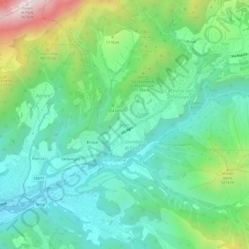 Agro topographic map, elevation, terrain