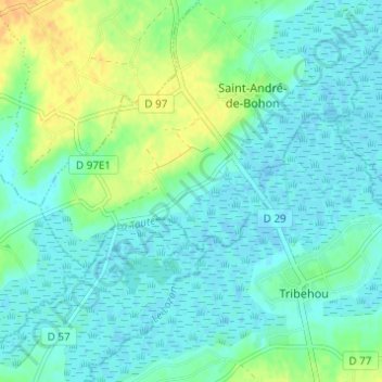 Le Quesnay de Bas topographic map, elevation, terrain