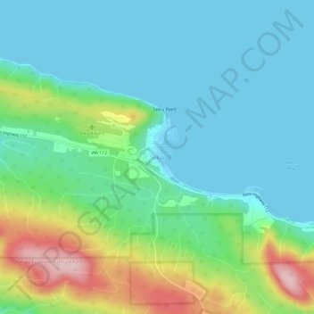 Sekiu topographic map, elevation, terrain
