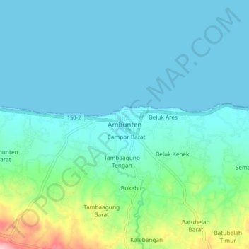 Ambunten topographic map, elevation, terrain