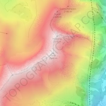 First topographic map, elevation, terrain