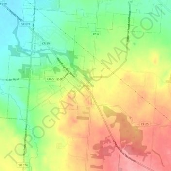 Lithopolis topographic map, elevation, terrain