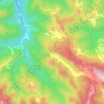 Roccaberardi topographic map, elevation, terrain