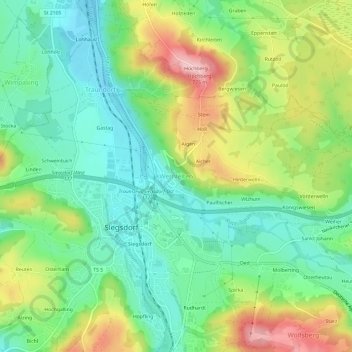 Wernleiten topographic map, elevation, terrain