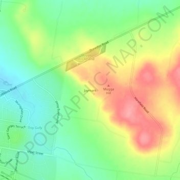 Jaymark topographic map, elevation, terrain