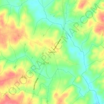 Goucher topographic map, elevation, terrain