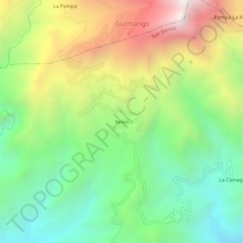 Yeton topographic map, elevation, terrain