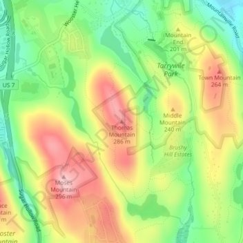 Thomas Mountain topographic map, elevation, terrain