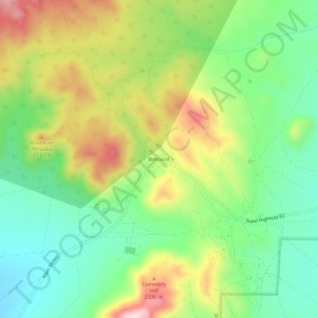 Belmont topographic map, elevation, terrain
