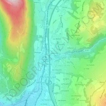 Les Couduriers topographic map, elevation, terrain