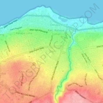 TDM topographic map, elevation, terrain