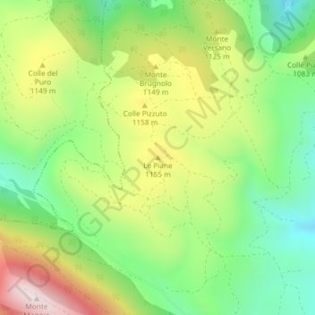 Le Piane topographic map, elevation, terrain