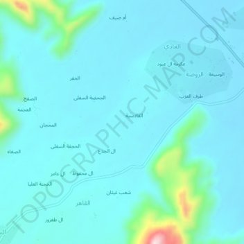 Al `Abayah topographic map, elevation, terrain