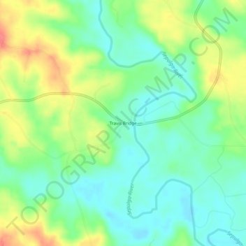 Travis Bridge topographic map, elevation, terrain