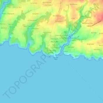 Parcou Tal Ar Vilin topographic map, elevation, terrain