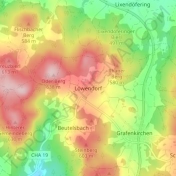 Löwendorf topographic map, elevation, terrain