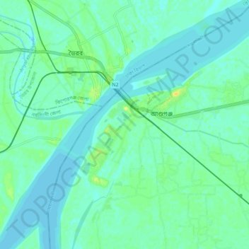 Ashuganj topographic map, elevation, terrain