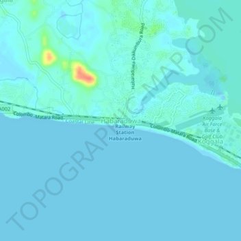 Habaraduwa topographic map, elevation, terrain