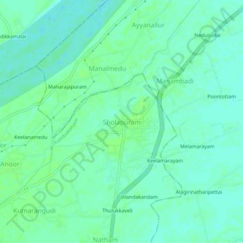 Sholapuram topographic map, elevation, terrain