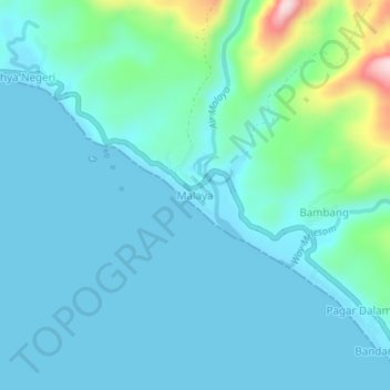 Malaya topographic map, elevation, terrain