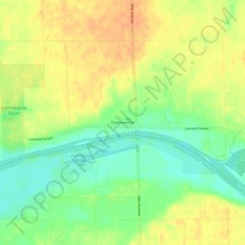 Eastmanville topographic map, elevation, terrain
