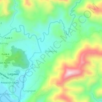 Boliwong topographic map, elevation, terrain