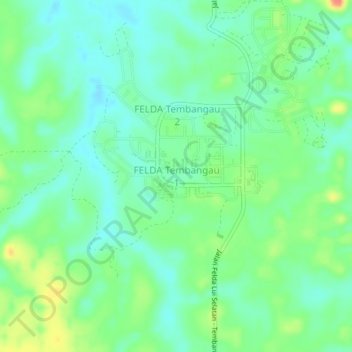FELDA Tembangau 1 topographic map, elevation, terrain