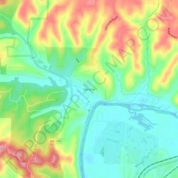 Glencoe topographic map, elevation, terrain