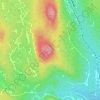 Vallåsen topographic map, elevation, terrain