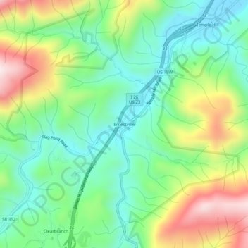 Ernestville topographic map, elevation, terrain