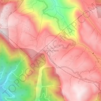 Pullikkanam topographic map, elevation, terrain