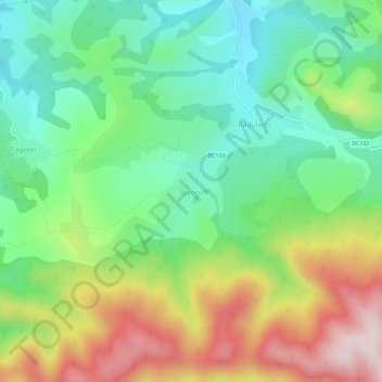 Bujoru topographic map, elevation, terrain