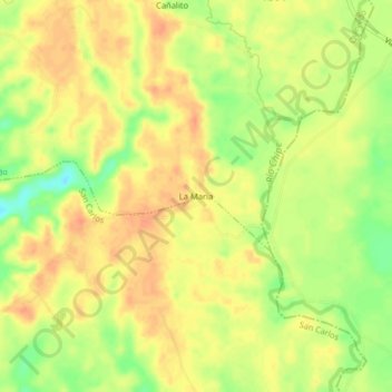 La Maria topographic map, elevation, terrain