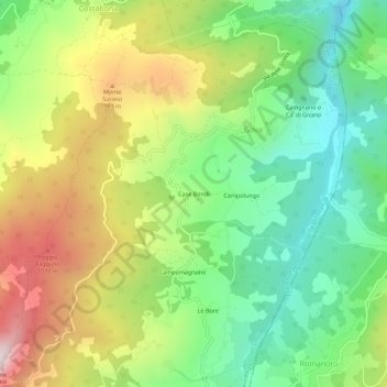 Case Bondi topographic map, elevation, terrain