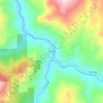 Dos Rios topographic map, elevation, terrain
