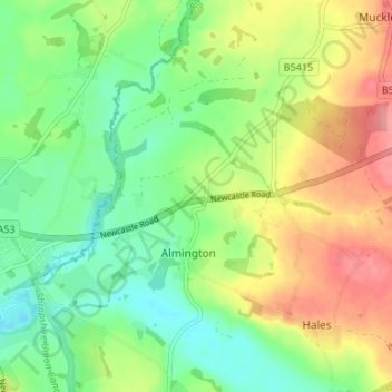 Red Bull topographic map, elevation, terrain