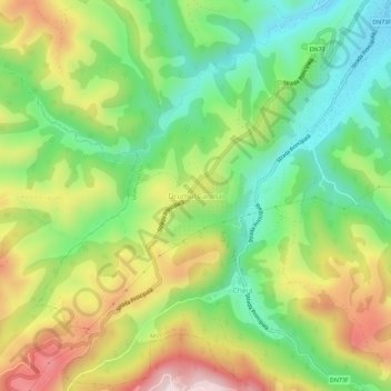 Drumul Carului topographic map, elevation, terrain