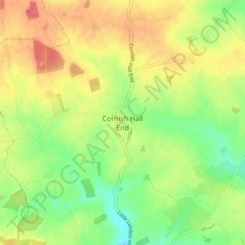 Cornish Hall End topographic map, elevation, terrain