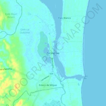 Tamiahua topographic map, elevation, terrain