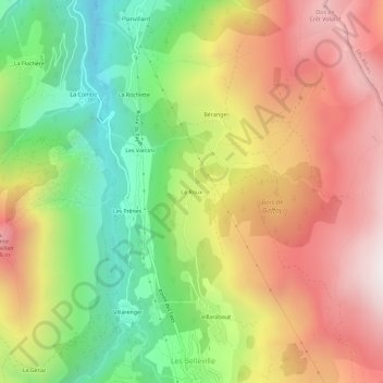 Le Roux topographic map, elevation, terrain
