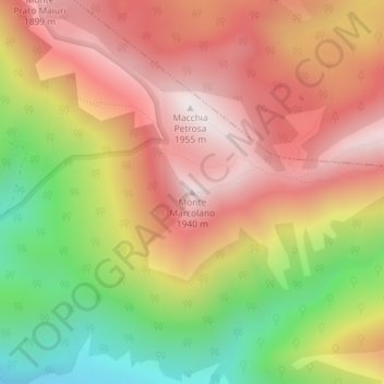 Monte Marcolano topographic map, elevation, terrain