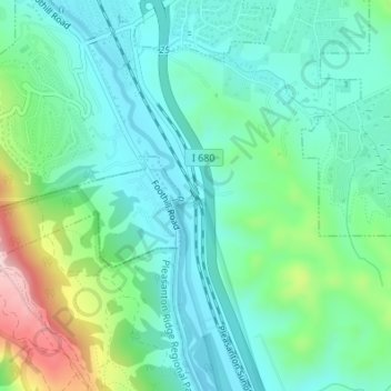 Verona topographic map, elevation, terrain