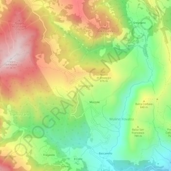 Sovaggio topographic map, elevation, terrain