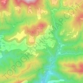Vidrà topographic map, elevation, terrain