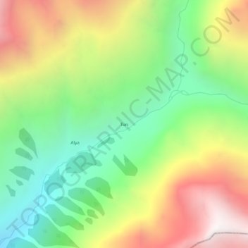 Tun topographic map, elevation, terrain