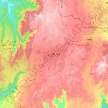 Pyin Oo Lwin topographic map, elevation, terrain